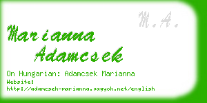 marianna adamcsek business card